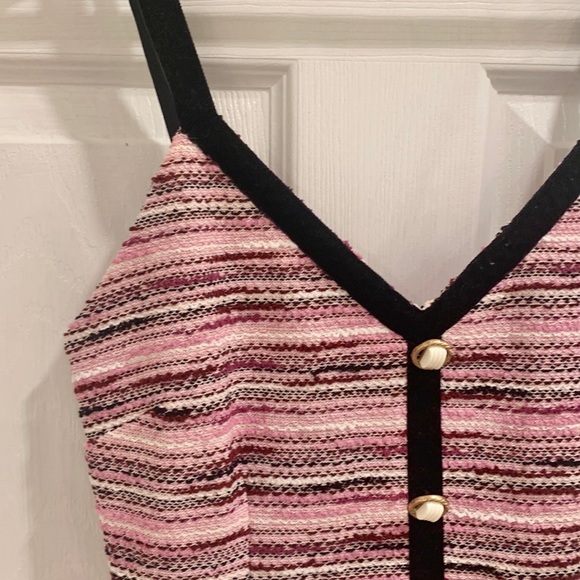 Zara Tweed Pink Velvet Strap Short Romper - Picture 8 of 16